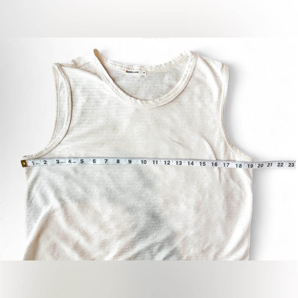 Marine Layer Lydia Textured Stripe Tank Top Women’s Cream - Medium - Picture 10 of 11